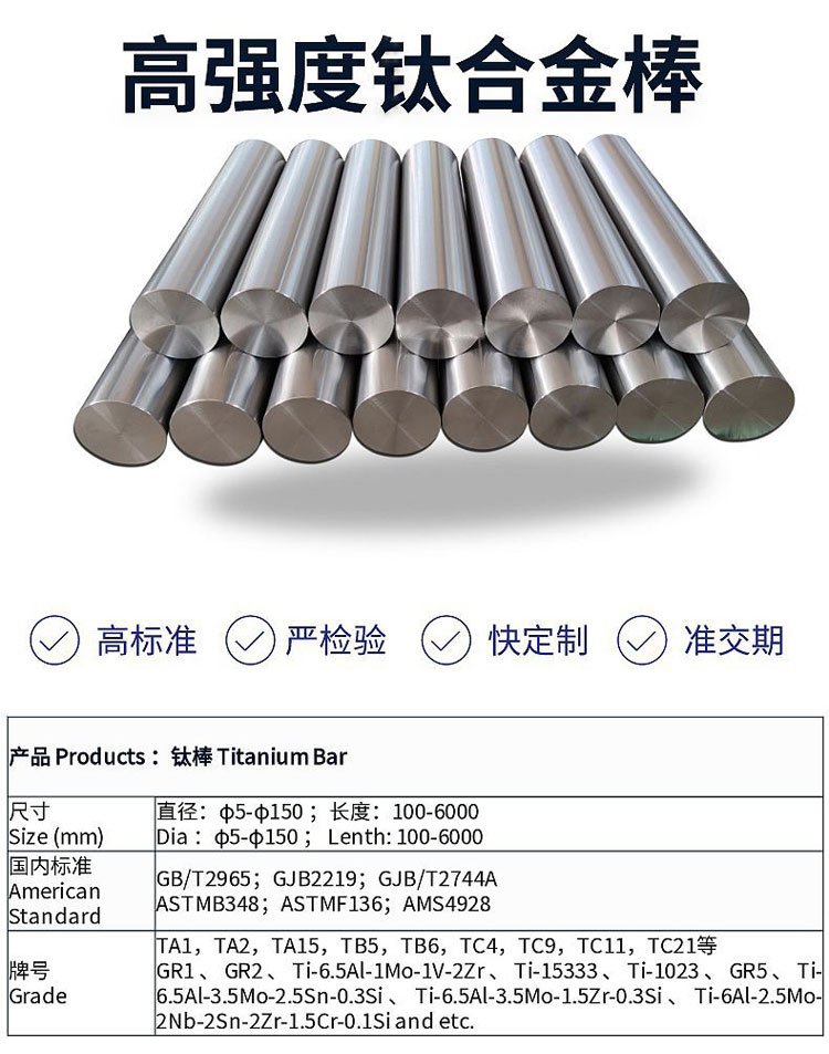 高韧性TC4钛合金棒与耐酸碱TA2纯钛棒 钛及钛合金材料的性能与应用解析